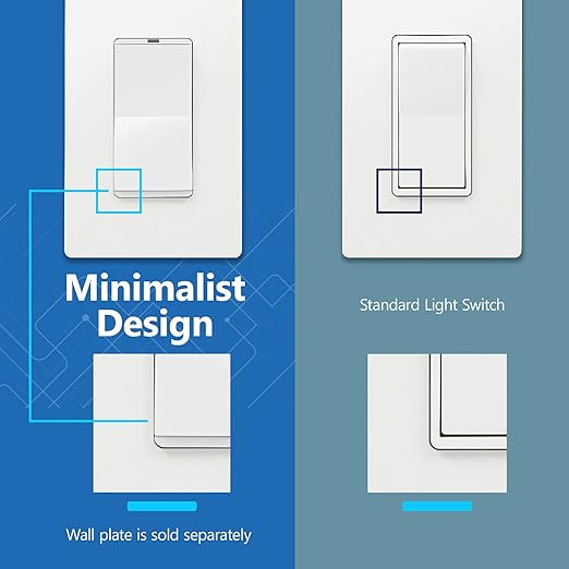 LIDER Minimalist Design Matte Finish Lighted Decorator Switch, Single Pole - Image 4