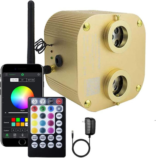 AZIMOM Dual Port 20W Twinkle Fiber Optic Starlight Box Sound Activated RGBW by AZIMOM