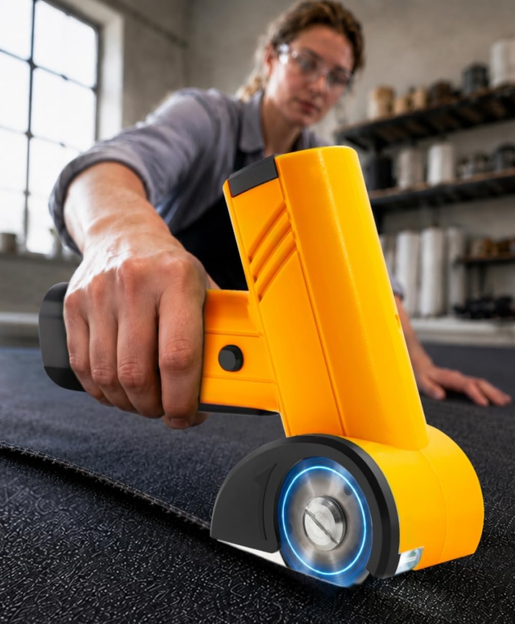 Electric Fabric/Cardboard Cutter, Precise Cut, Eases Wrist Fatigue | for Home, Warehouse And Diy, Ideal for Seniors, Women, Tailors and Crafters Cut Fabric, Leather, Box and Packaging- Yellow
