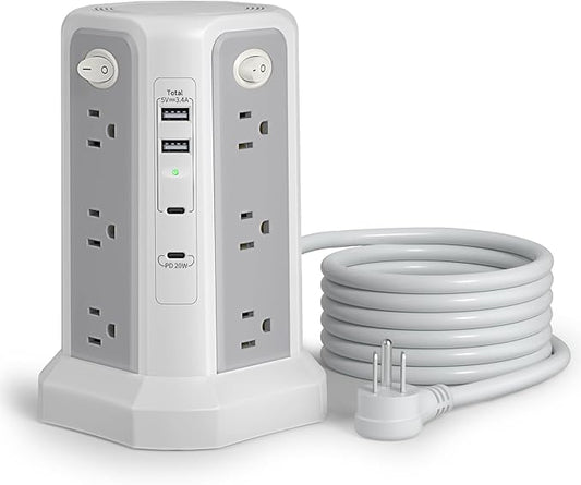 Long Extension Cord 10FT 1625W|13A by PASSUSSurgeProtectorTower