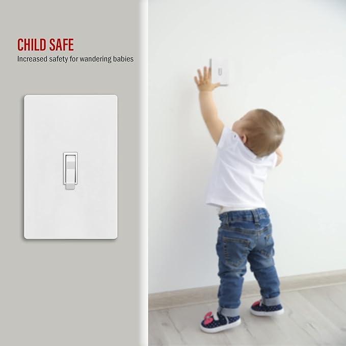 ENERLITES Screwless Toggle Switch Wall Plate, Child Safe Light Switch Cover - Image 8