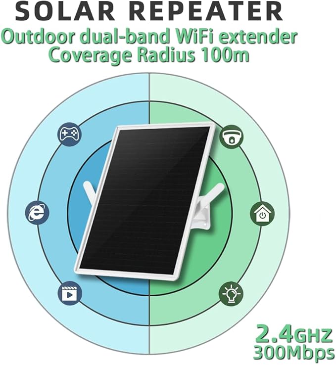 WiFi Extender Signal Booster Solar Battery Outdoor, Long Range up to 300-feet - Image 3