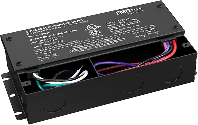 EMITEVER 60W Dimmable LED Driver, 24V Triac Dimmable Power Supply, AC to DC - Image 9