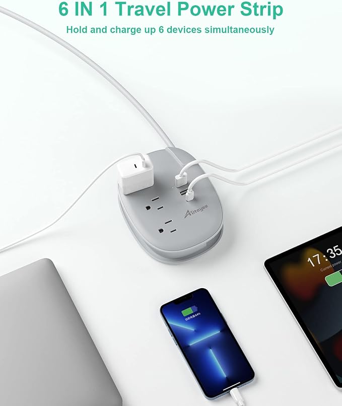 Alitayee USB C Portable Travel Power Strip - Image 3