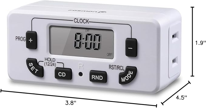 Fosmon 7 Day Digital Timers for Electrical Outlets, Indoor Plug-in Light Timers - Image 9