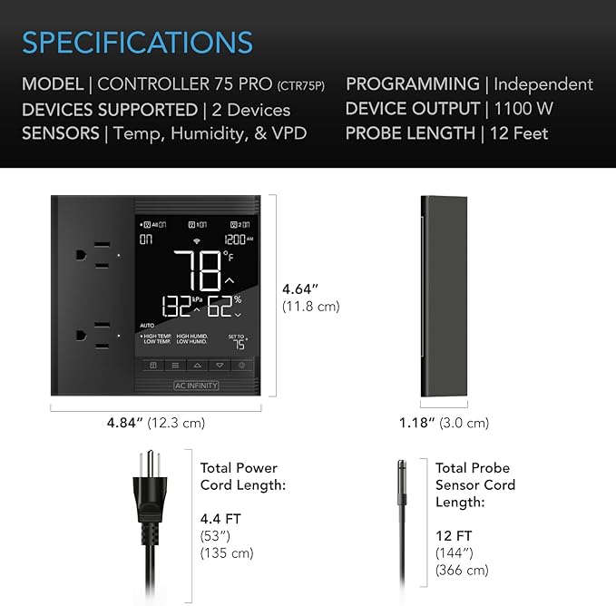 AC Infinity Controller 75 PRO, WiFi Outlet Controller, Independent Programs - Image 6