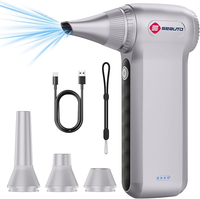 Compressed Air Duster, Ergonomic Design 250, 000 RPM Compressed Canned Air by Seauto