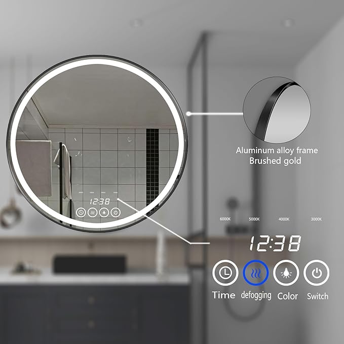 Wall-Mounted Round Bathroom Mirror - Image 5