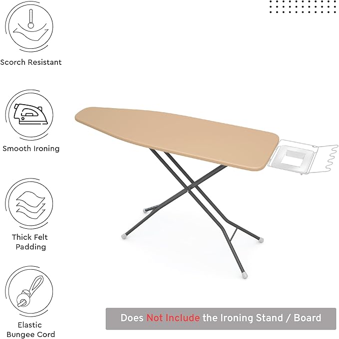 Encasa XO Ironing Board Cover and Pad 54"x15" - 4mm Felt Large Iron Board Cover - Image 2