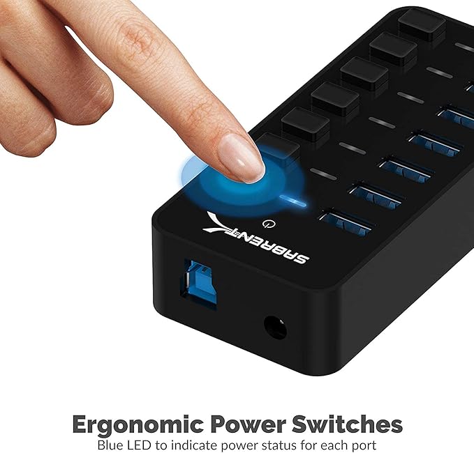 SABRENT 36W 7 Port USB 3.0 Hub - Image 5