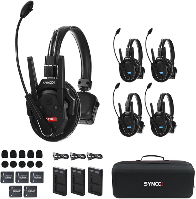 SYNCO XTALK XPro5 Wireless Intercom Headset System 2.4 GHz 500M/1640FT Full by SYNCO
