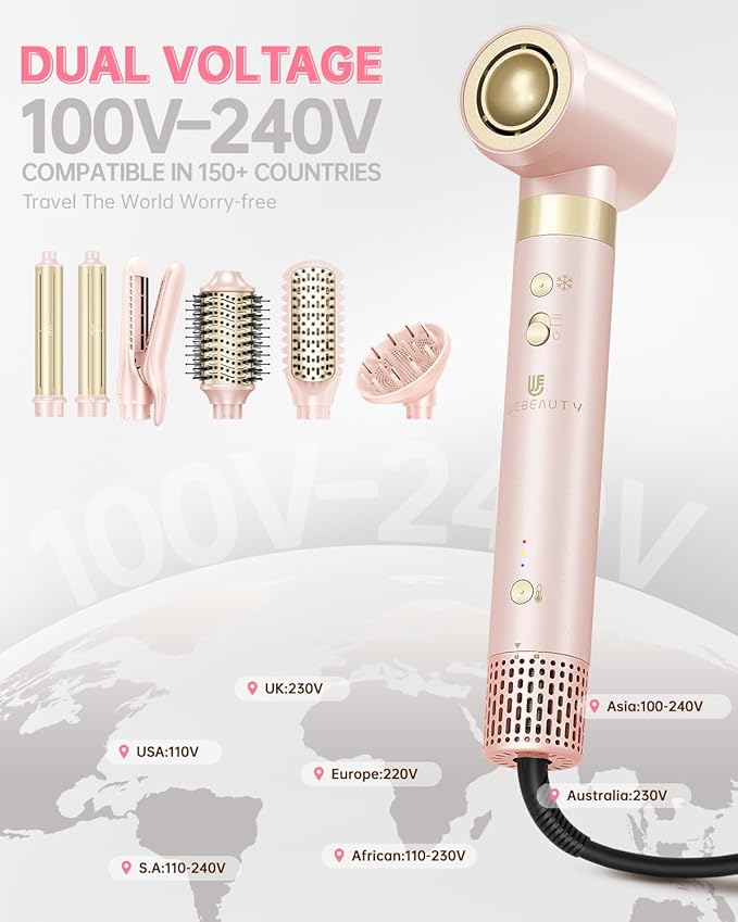 Hair Dryer Brush 8-in-1 Dual Voltage Hot Air Styler – Fast-Drying 110, 000 RPM - Image 5