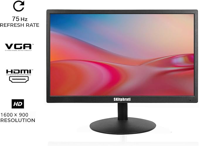 SKitphrati 20" PC Monitor 1600x900 75Hz 5MS HDMI Monitor LED Viewing Angle 95° - Image 2