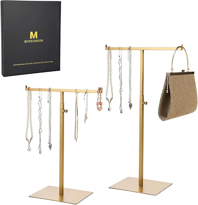 Purse Display Stand Jewelry Towers 2 Packs Stainless Steel Bag Stand Tabletop - Image 9