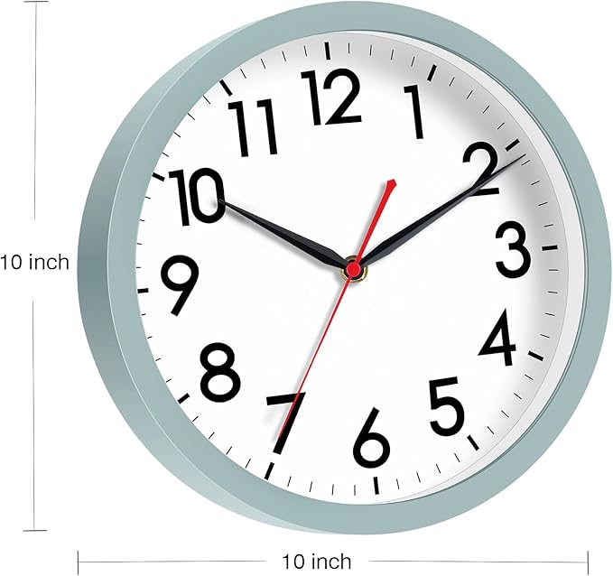 AKCISOT Wall Clock, Modern Small Wall Clocks Battery Operated 10 Inch, Silent - Image 2