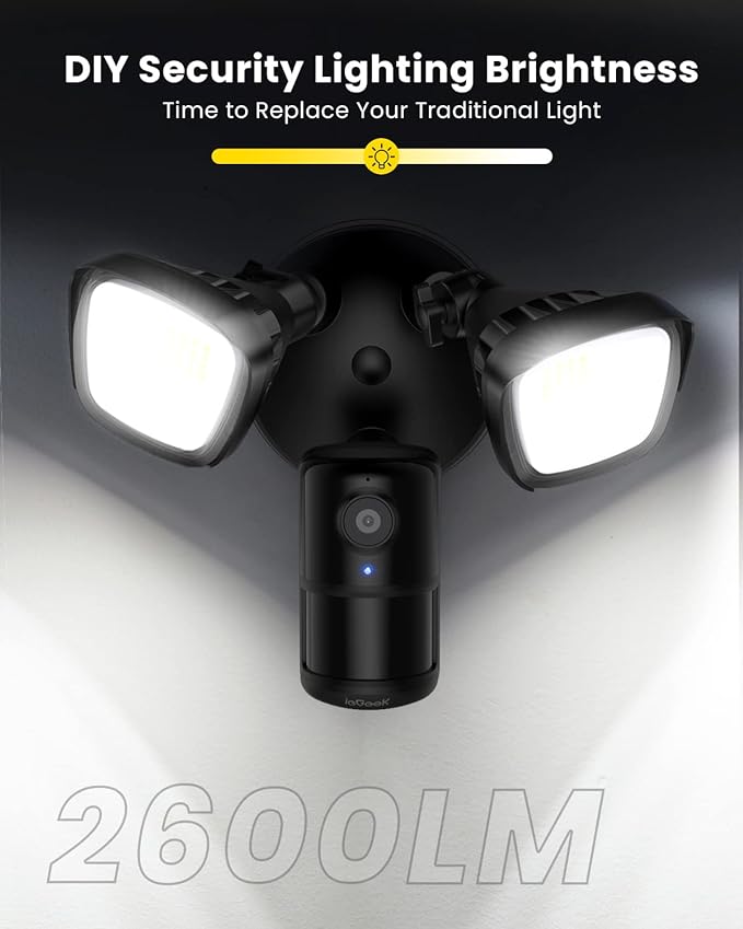 ieGeek Floodlight Camera Outdoor, 2K Wired Home Smart Security Cameras - Image 5