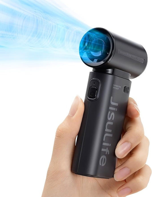 JISULIFE Portable Handheld Fan Life9, Turbo Power High Speed Air, 5 Gear Wind by LivechillStaycool