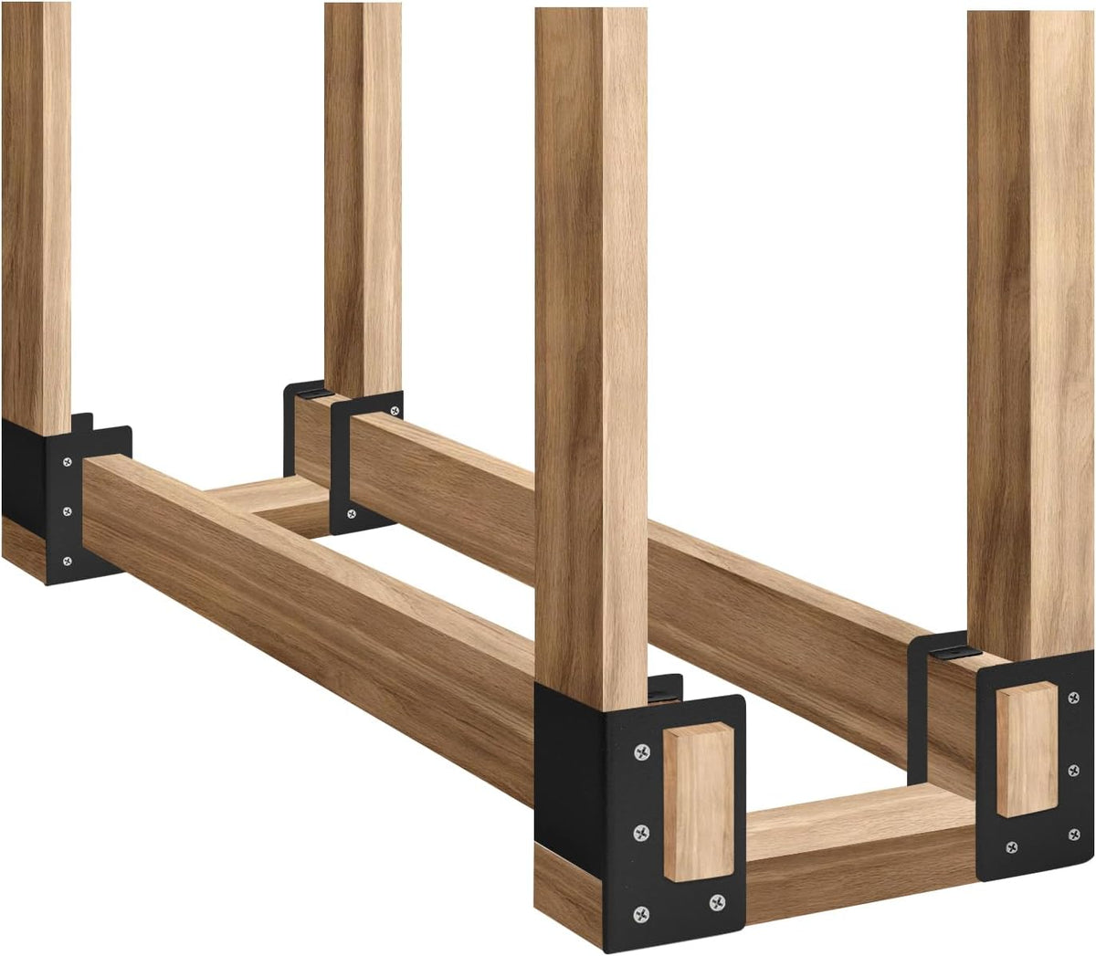 firewood log storage rack bracket, indoor outdoor, adjustable, main product view