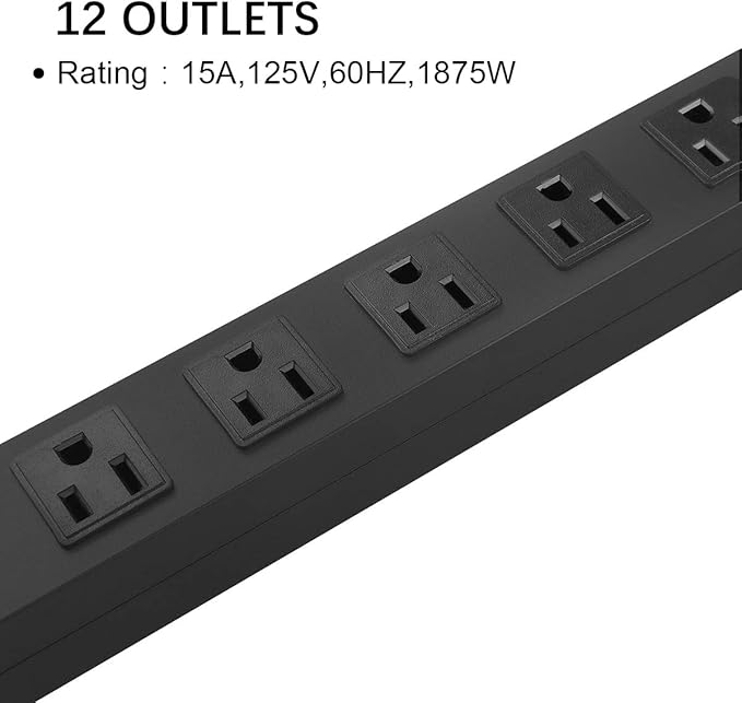 Metal Wall Mount Power Strip, Mountable Power Outlet - Image 5