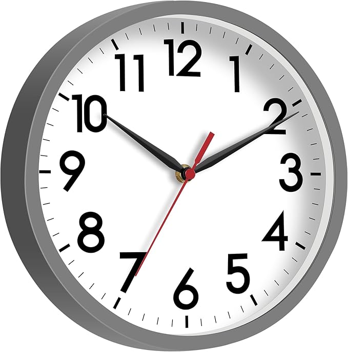 AKCISOT Wall Clock 8 Inch Silent Non-Ticking Modern Clocks Battery Operated - Image 2