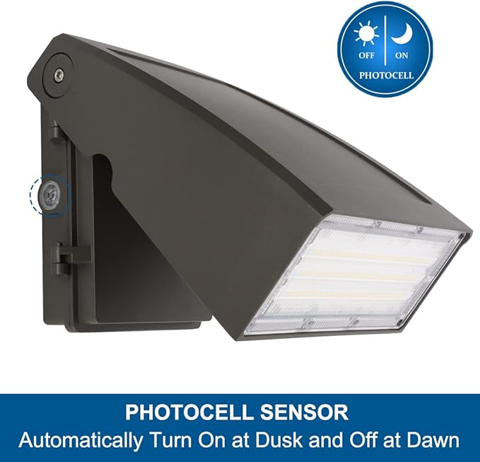 DAKASON 60W LED Wall Pack, Dusk-to-Dawn Photocell, Adjustable Head, Full - Image 2