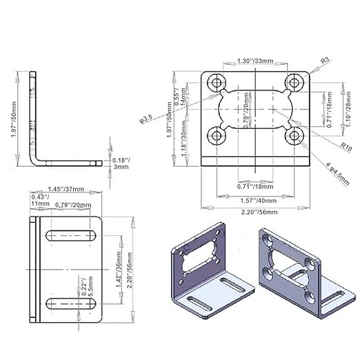 Bringsmart Mini Mounting Brackets of A58 Worm Gear Motor - Image 2