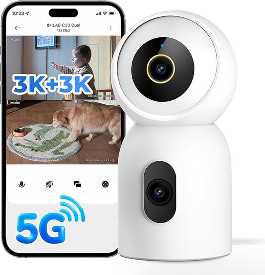 IMILAB C30 Dual Security Camera Indoor, 3K+3K Lens Pet/Baby Monitor Camera by IMILAB