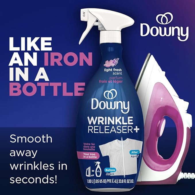 Downy Wrinkle Releaser Spray, Travel Size Spray + 16.9 Fl Oz Pack of 2 - Image 2