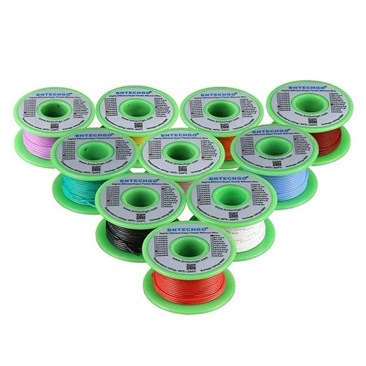 BNTECHGO 26 Gauge Silicone Wire Kit 10 Color Each 30 ft Flexible 26 AWG by BNTECHGO