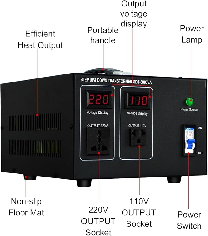 Step Down/Up Transformer 220v to 110v, 5000W Voltage Converter 110 to 220 Heavy - Image 2
