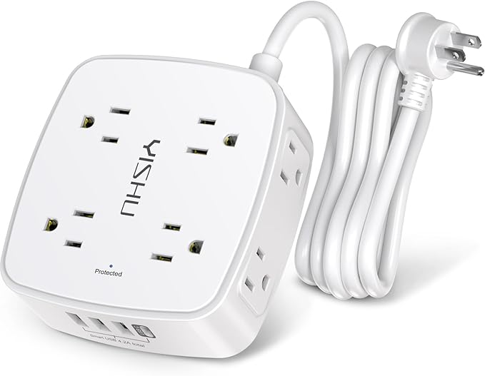 6 Ft Surge Protector Power Strip by YISHU