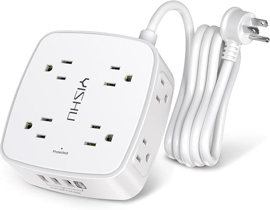 6 Ft Surge Protector Power Strip by YISHU