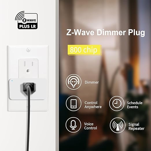 Minoston 800 Series Z-Wave Plug Dimmer Smart Plug-in Outlet, Built-in Repeater - Image 3