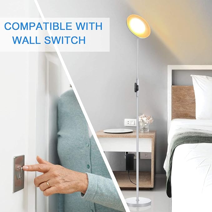 JOOFO Floor Lamp, 30W/2400LM Sky LED Modern Torchiere 3 Color Temperatures - Image 3