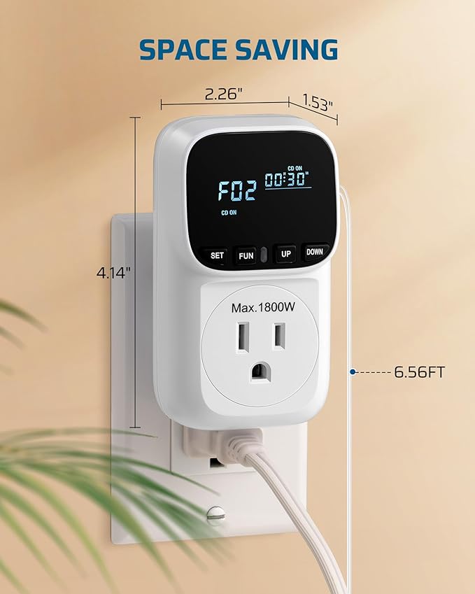 DEWENWILS Digital Temperature Controller, 2 Pack15A/1800W Thermostat Outlet Plug - Image 6