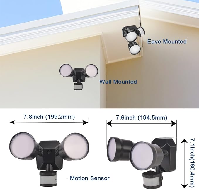 EMANER Security Lights Motion Outdoor, 280W Equiv. Dusk to Dawn LED Flood Light - Image 7