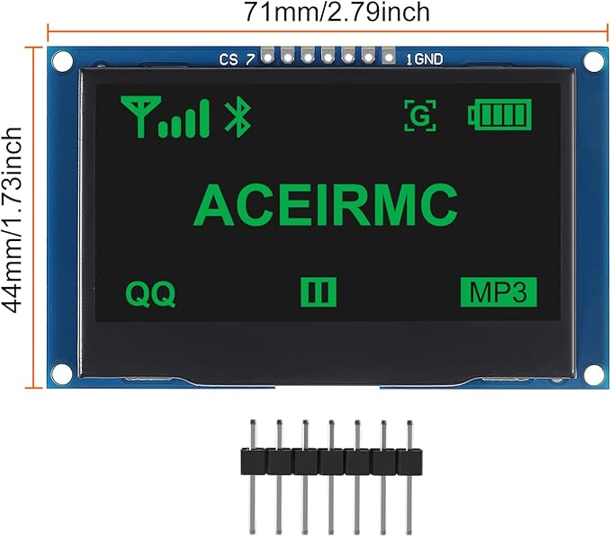 ACEIRMC 2.42 inch 128x64 OLED LCD Display Module SSD1309 7 Pin SPI/IIC I2C - Image 5