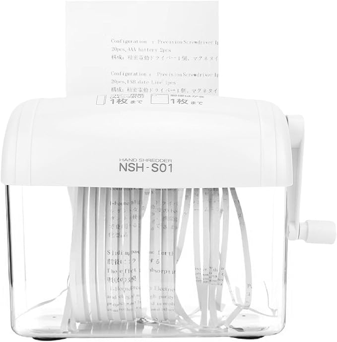 FILFEEL Hand Crank Paper Shredder, Portable Manual Document Shredder - Image 7