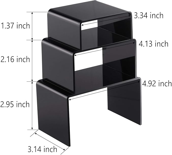 Chuangdi 2 Sets Acrylic Display Risers, Product Stand, Jewelry Display Riser - Image 2