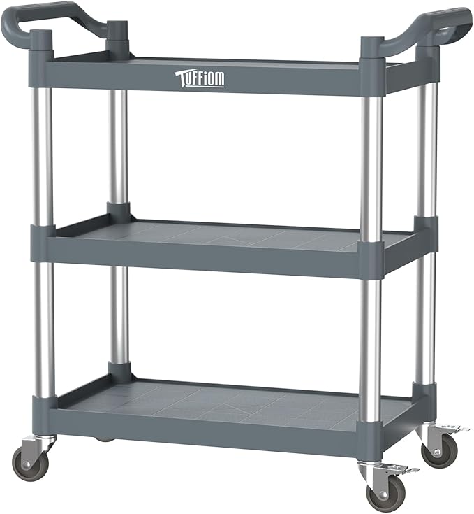 TUFFIOM 3-Tier Plastic Service Utility Cart by TUFFIOM
