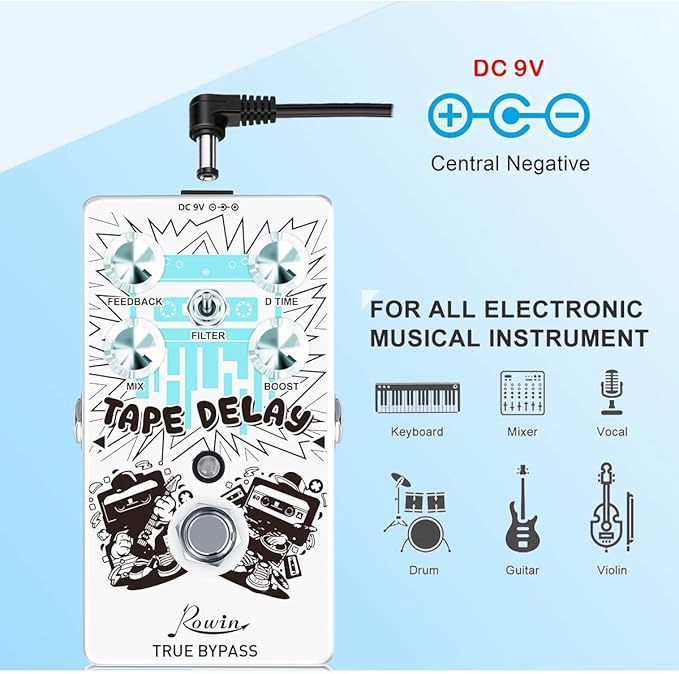 Rowin Tape Delay Guitar Pedal - Image 4