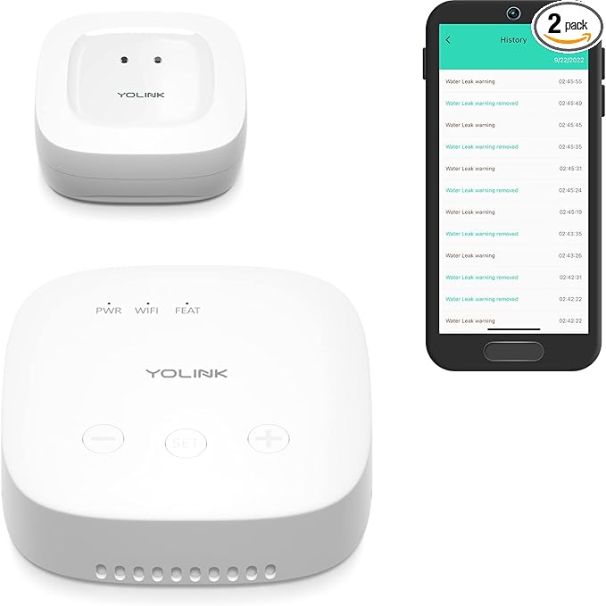 YoLink Water Leak Detection Starter Kit, w/SpeakerHub Audio/Talking Hub & Water by YoLink