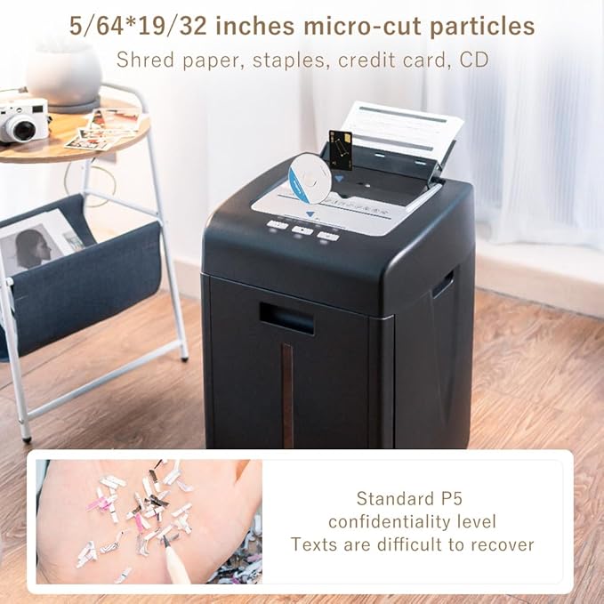 Effeluviate Commercial Autofeed Paper Shredder: 200 Sheets P-5 Micro Cut Shreds - Image 3