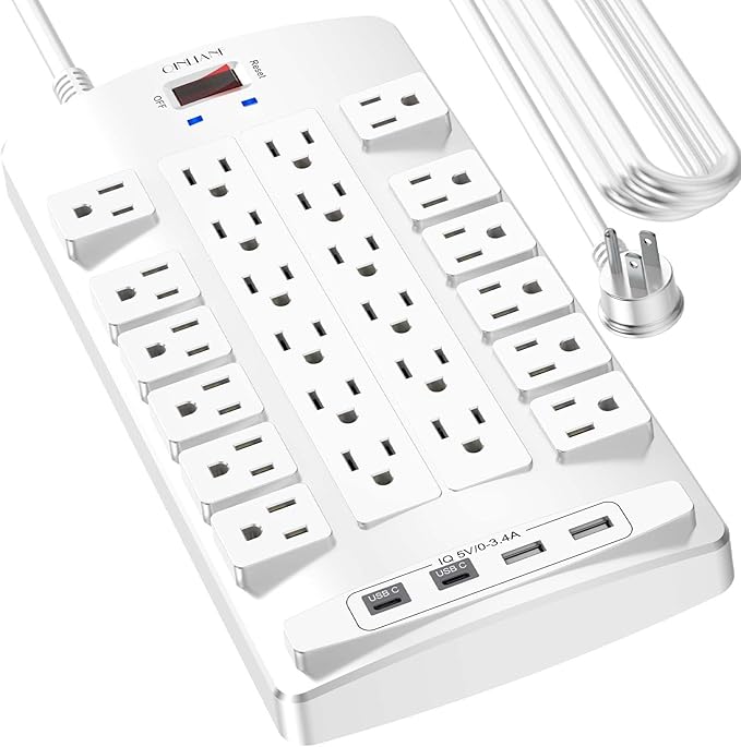 Surge Protector Power Strip by QINLIANF