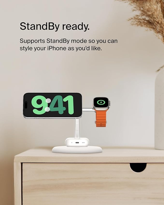Belkin MagSafe-Compatible 3-in-1 Wireless Charger Stand 15W - Image 8