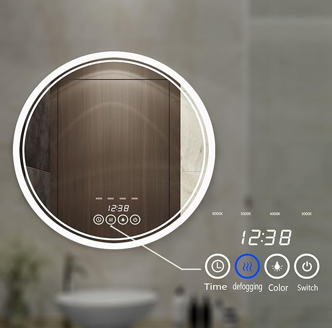Wall-Mounted Round Bathroom Mirror - Image 6