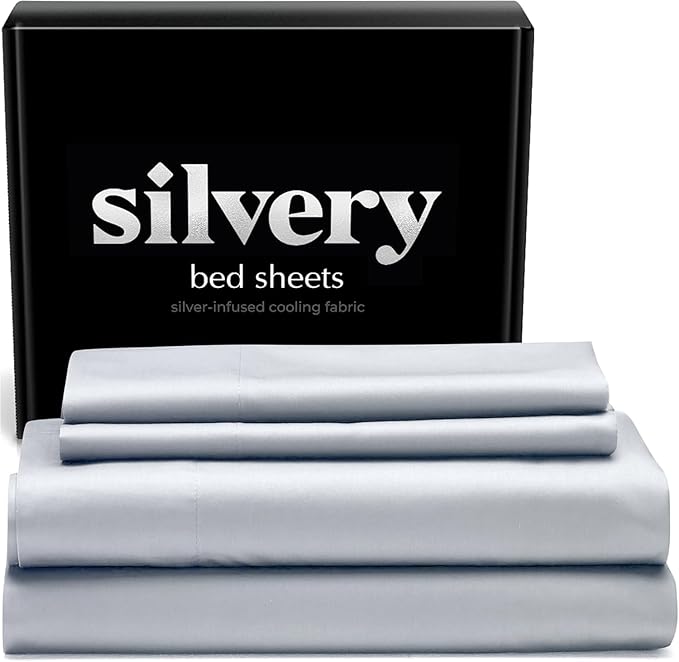 Silvery Silver Infused Bed Sheets Set by Silvery