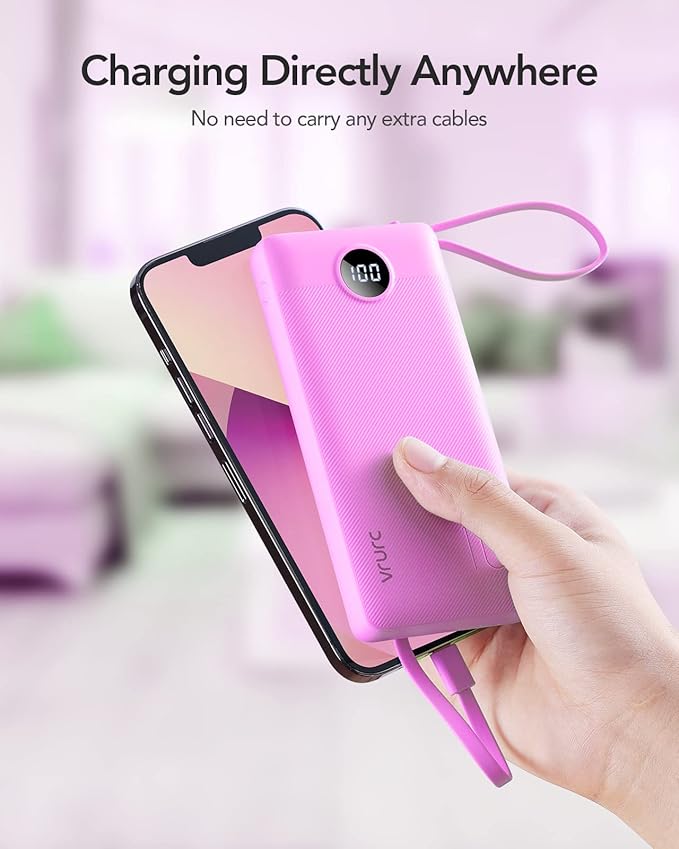 VRURC Portable Charger 10000mAh, Travel Essentials Battery Pack, 5 Output 2 - Image 7