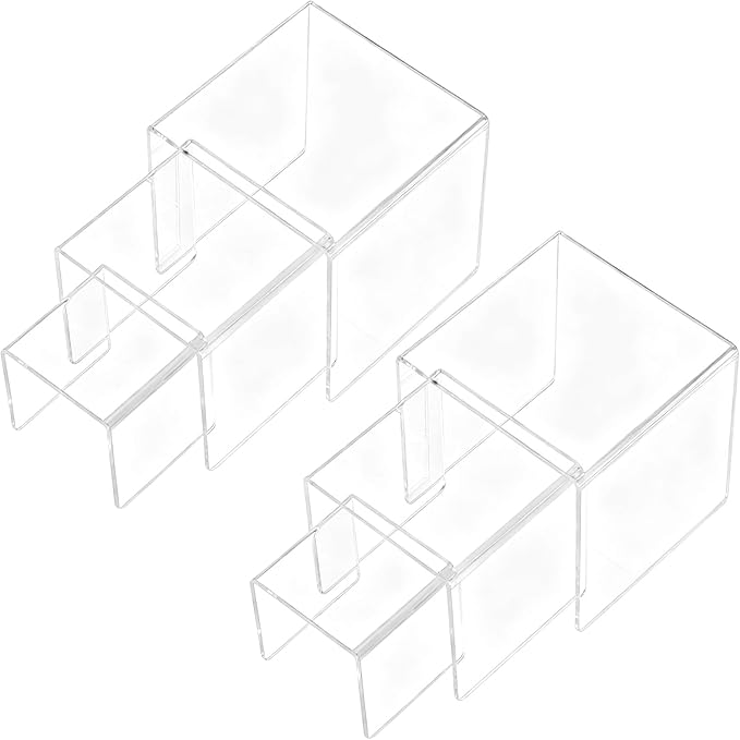 Chuangdi 2 Sets Acrylic Display Risers, Product Stand, Jewelry Display Riser by Chuangdi