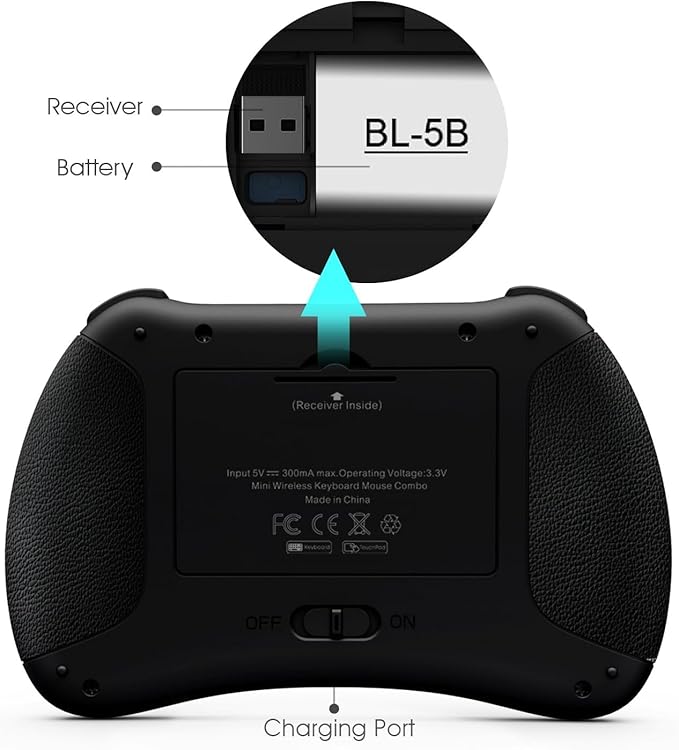 REIIE H9+ Mini Keyboard, 2.4GHz Wireless Mini Handheld Smart TV Remote Keyboard - Image 3